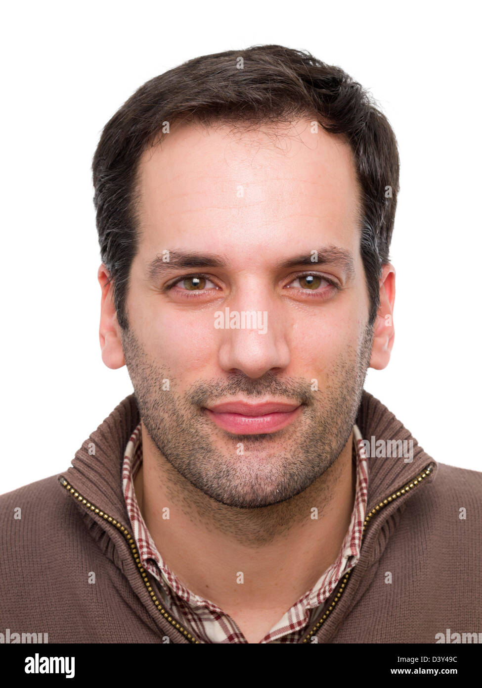 Headshot of a bearded young man Stock Photo