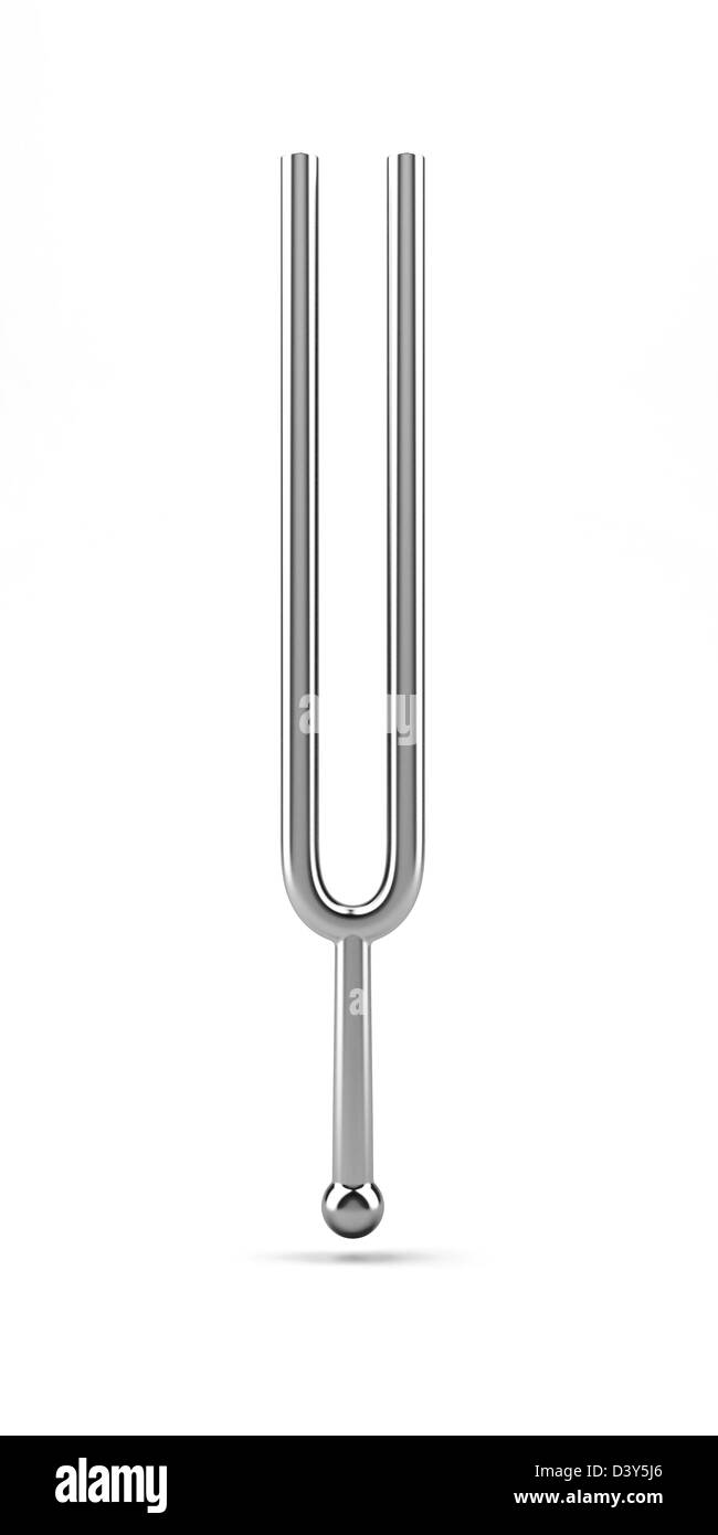 3d illustration of music tuning fork isolated on white background Stock