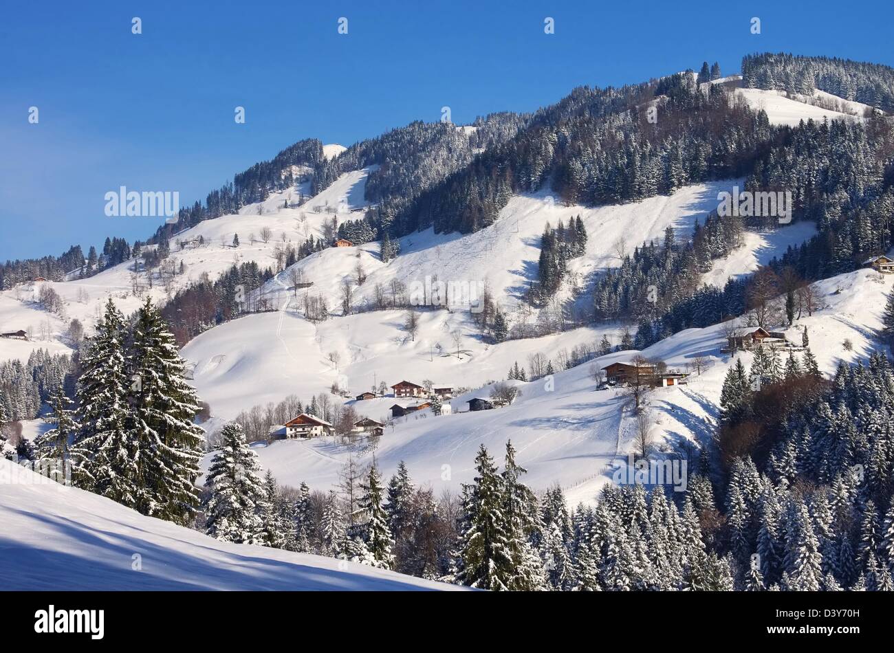 Alpen im Winter - Alps mountains in winter 01 Stock Photo