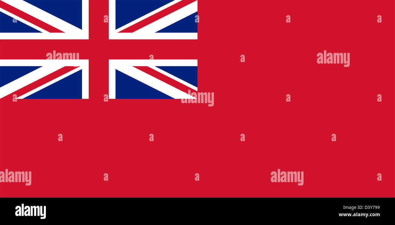 Civil ensign of the United Kingdom of Great Britain and Northern Ireland (Red Ensign). Stock Photo