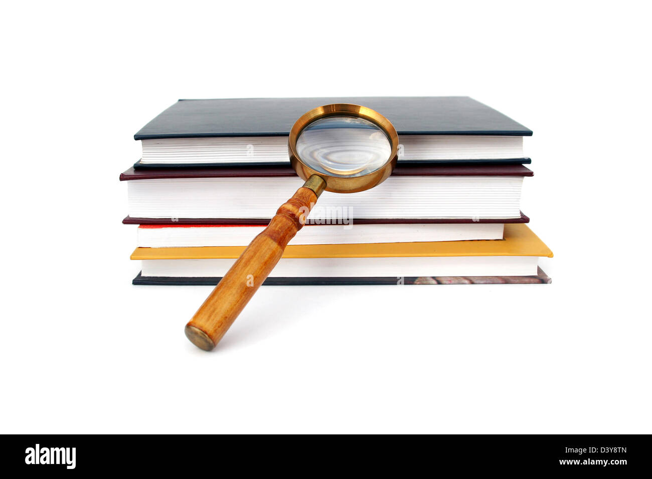 Old style magnifying glass isolated on white Stock Photo - Alamy