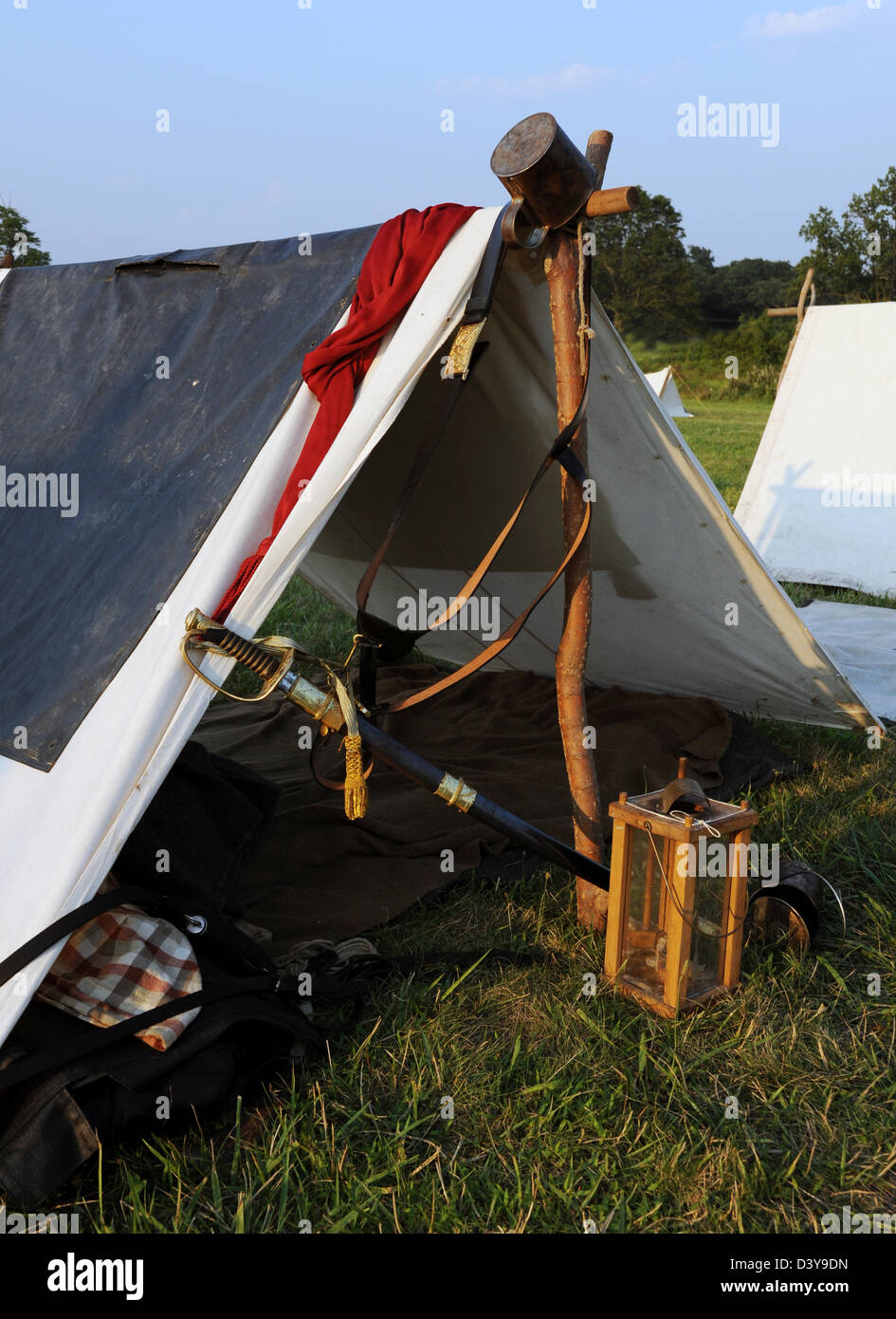 Confederate soldier tent at Gettysburg Pennsylvania, confederate tent, civil war, Gettysburg, Stock Photo