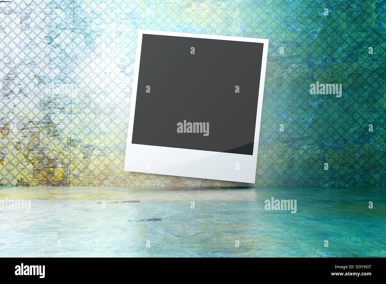 A instant photo in a iron room. 3D rendered illustration Stock Photo ...