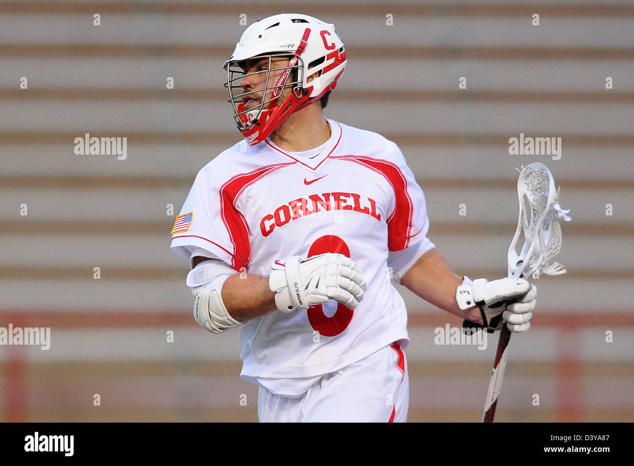 Ithaca, New York, USA. 26th February 2013. Cornell Big Red attackman