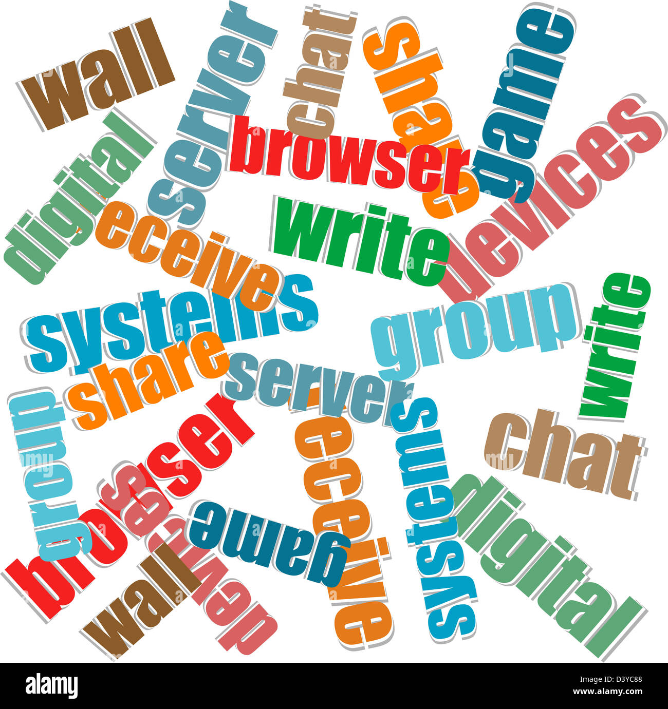 Creative business words, word collage on stickers Stock Photo