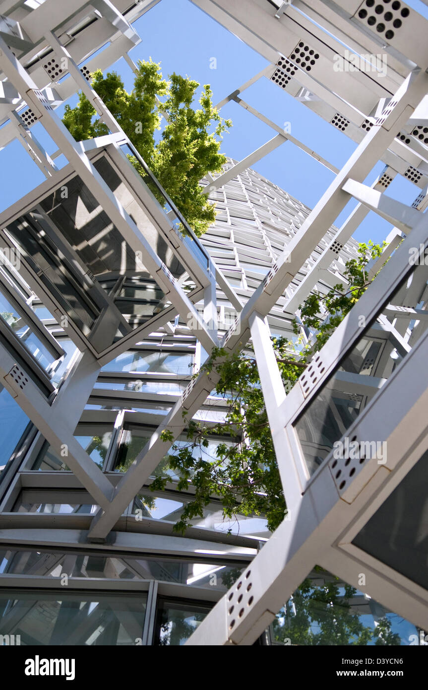 A wonderfully complex window facade on a New York City skyscraper Stock ...