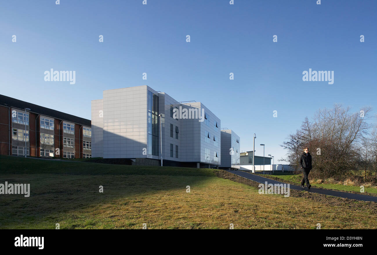 Chesterfield Royal Hospital, Chesterfield, United Kingdom. Architect: Manser Practice Architects, 2011. View from afar to new bu Stock Photo