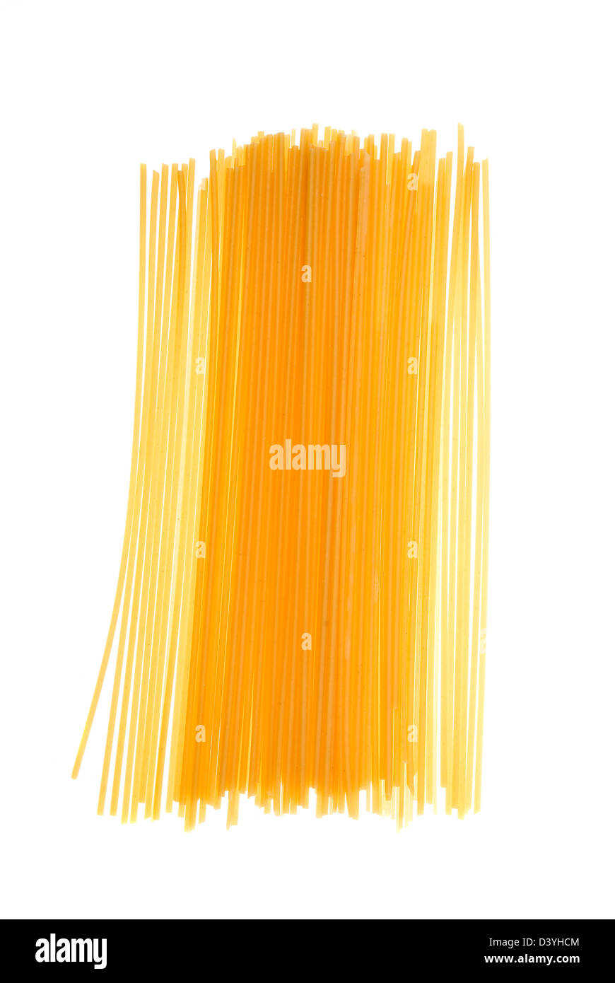 uncooked spaghetti noodles isolated on a white background Stock Photo