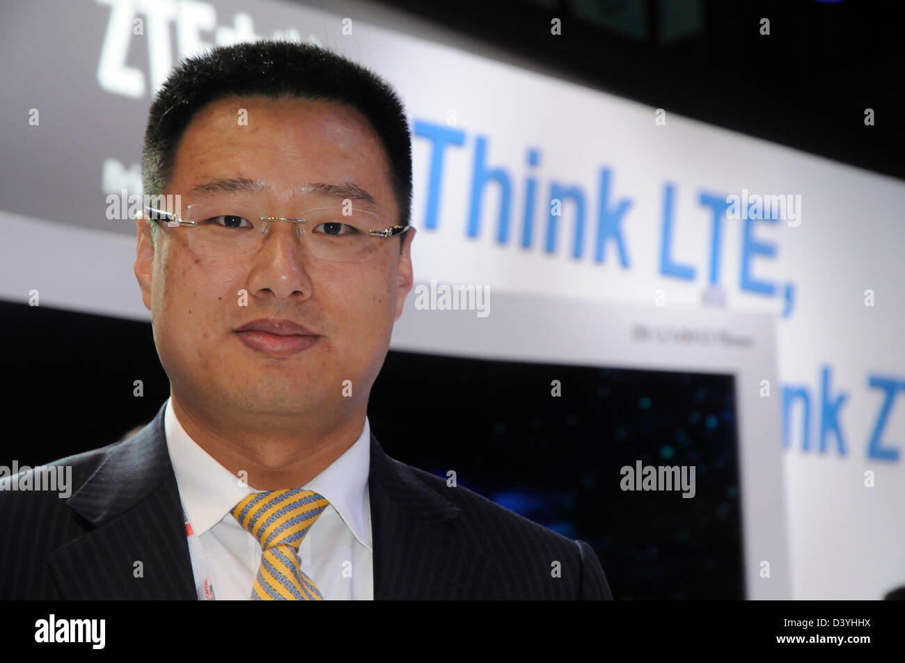 Barcelona, Spain. 26th February 2013. Zhu Jinyun, ZTE's senior vice president for North America and Europe, attends the Mobile World Congress Barcelona 2013. at the ZTE stand .260213. foto:    foto:Rosmi Duaso/Alamy Live News Stock Photo
