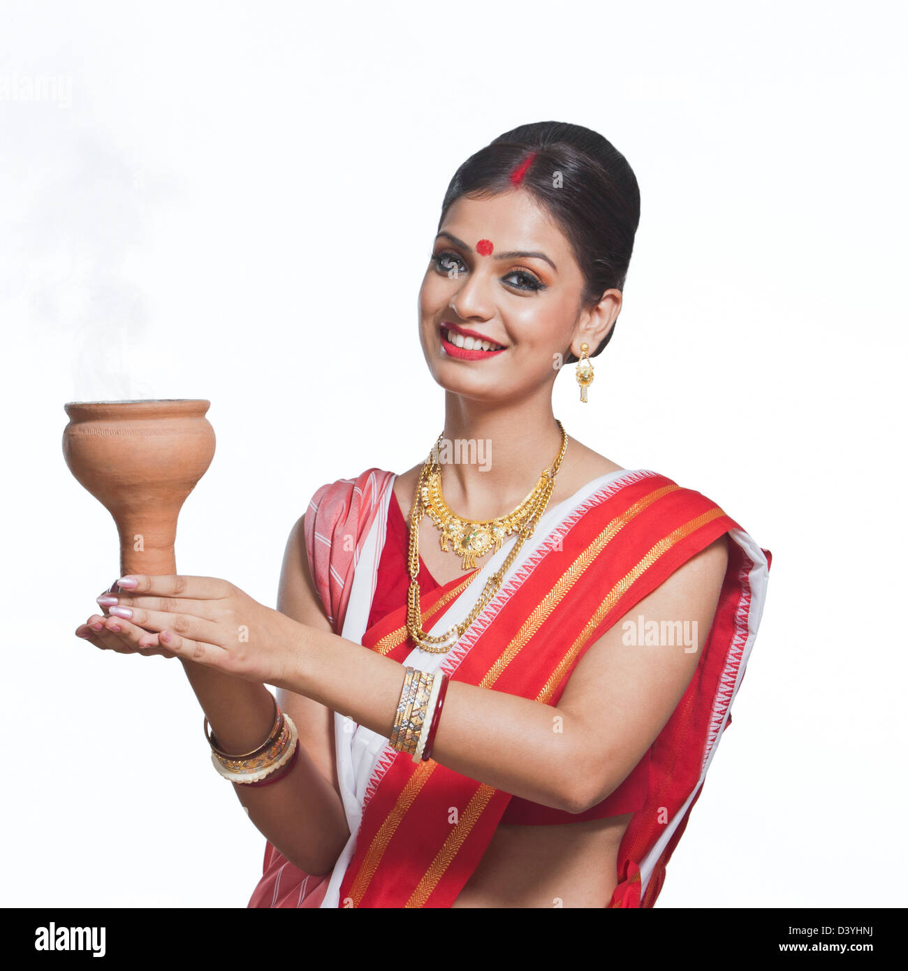 Traditional Bengali woman praying Stock Photo Alamy