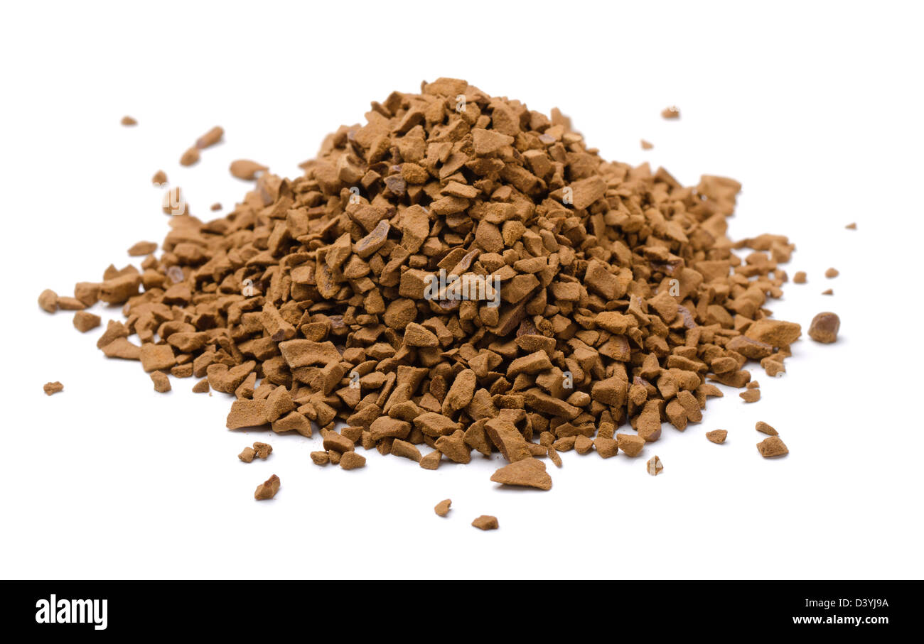 Pile of instant coffee granules isolated on white Stock Photo Alamy