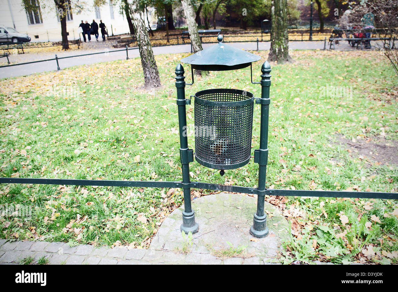 litter basket, garbage can, rubbish bin, waste, park, Krakow, Poland, October 25, 2012. (CTK