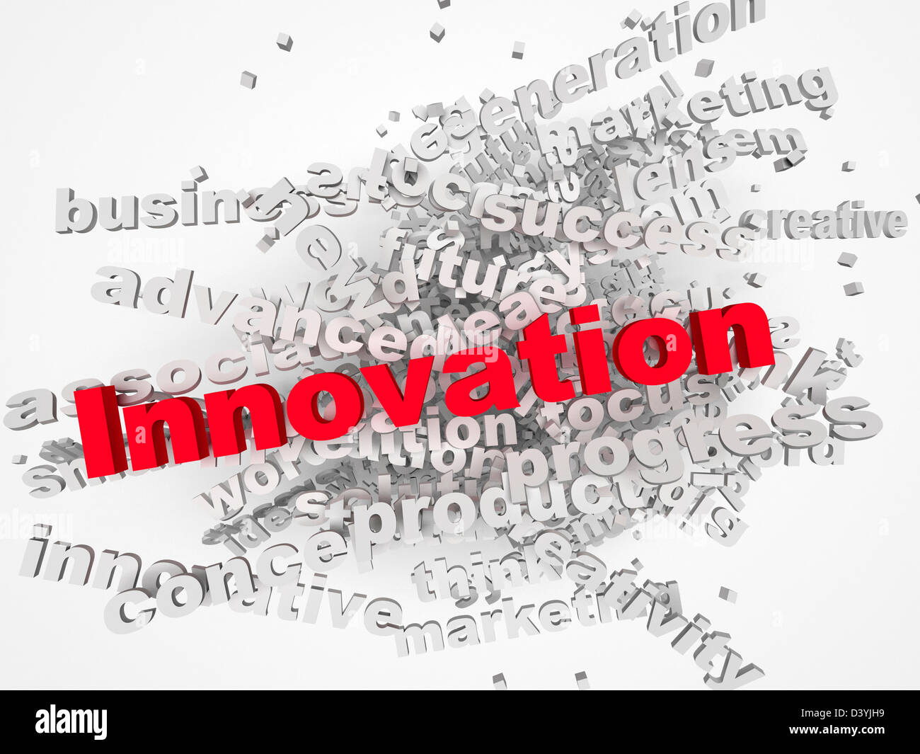 Innovate concept with other related words on retro background Stock Photo