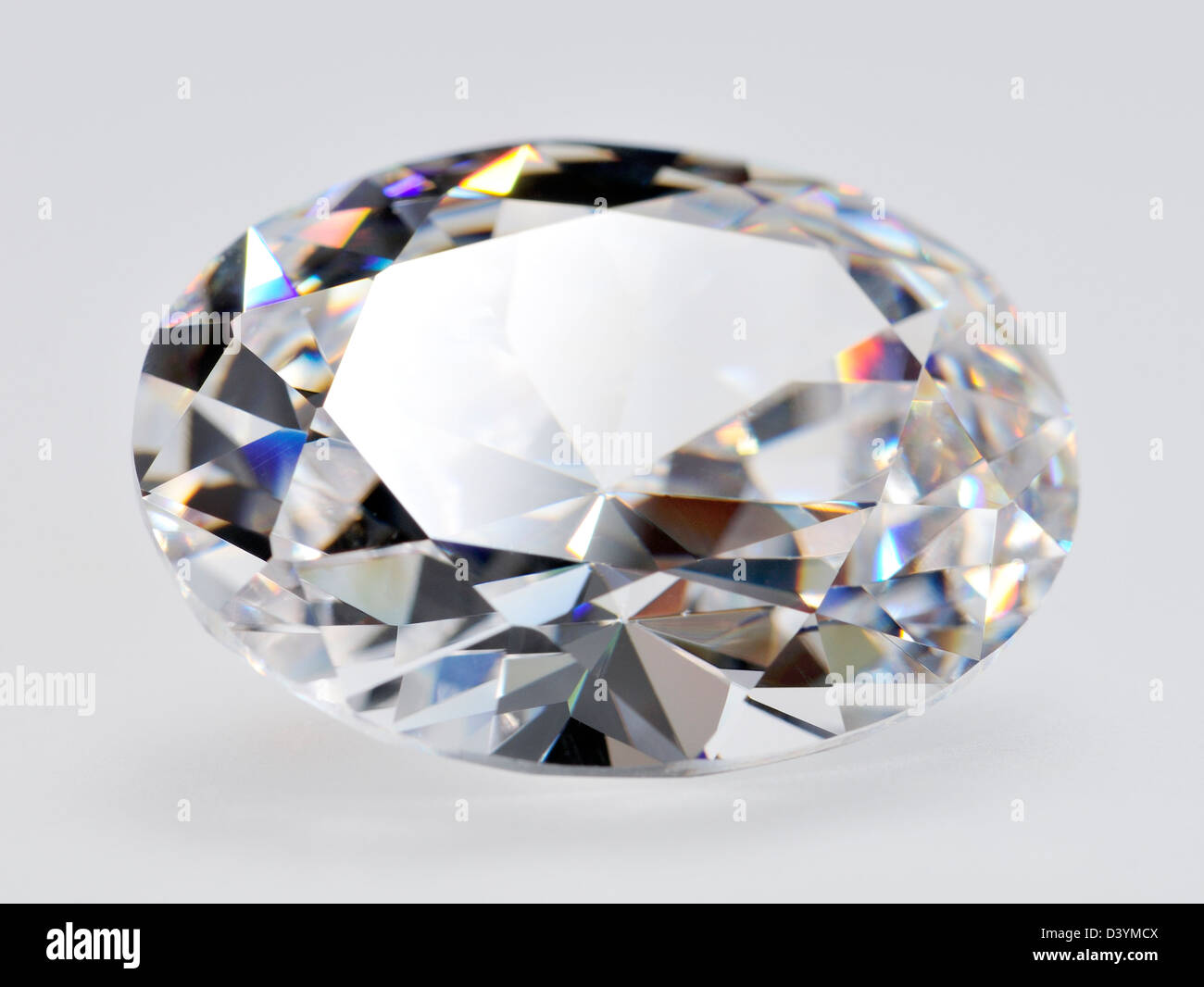 Oval-cut Diamond (synthetic - cubic zirconia) Stock Photo