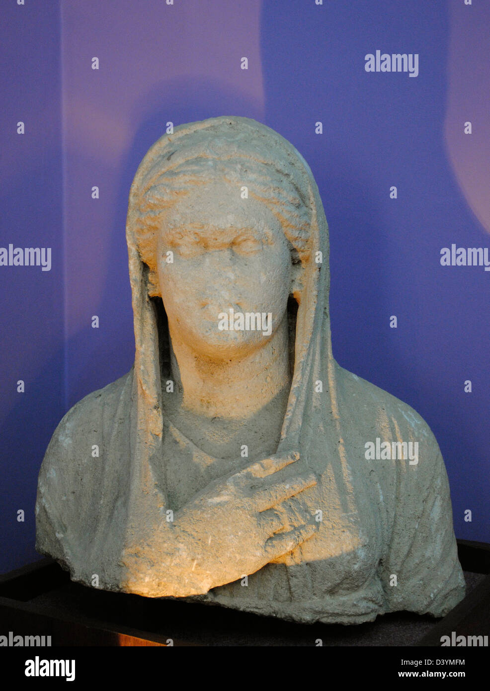 Roman bust of a woman. 1st century AD. Kerch Historical and Archaeological Museum. Autonomous Republic of Crimea. Ukraine. Stock Photo