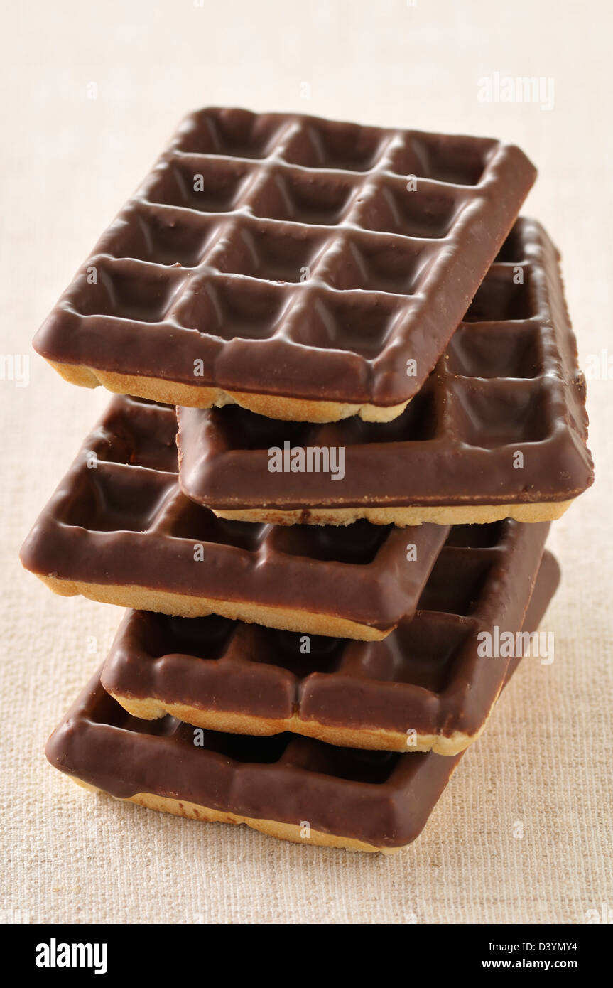 Chocolate Waffles Stock Photo