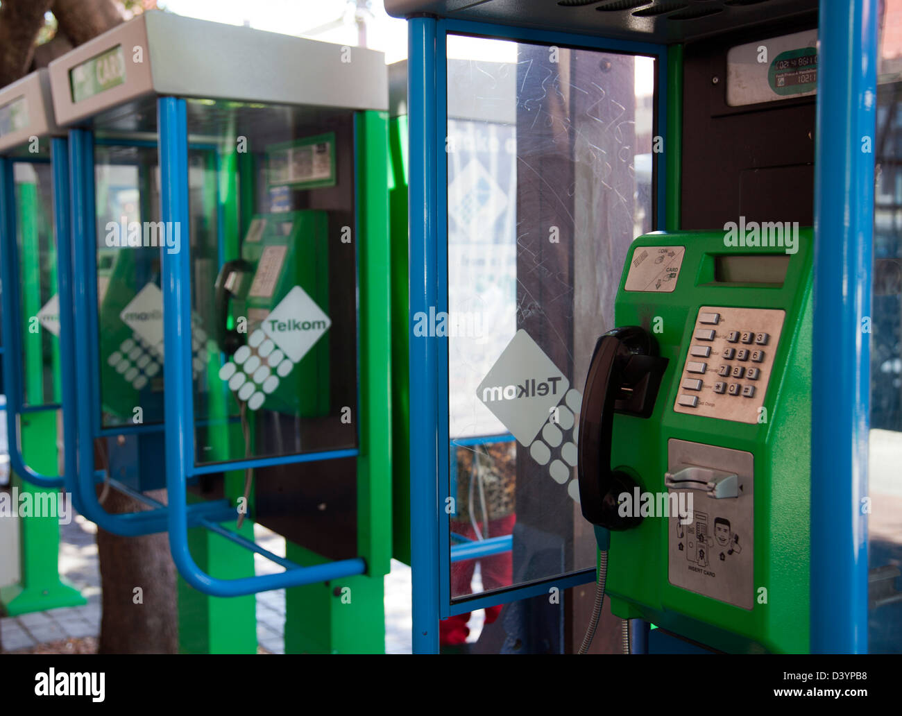 Telkom Callboxes at the Waterfront - Cape Town - South Africa Stock Photo
