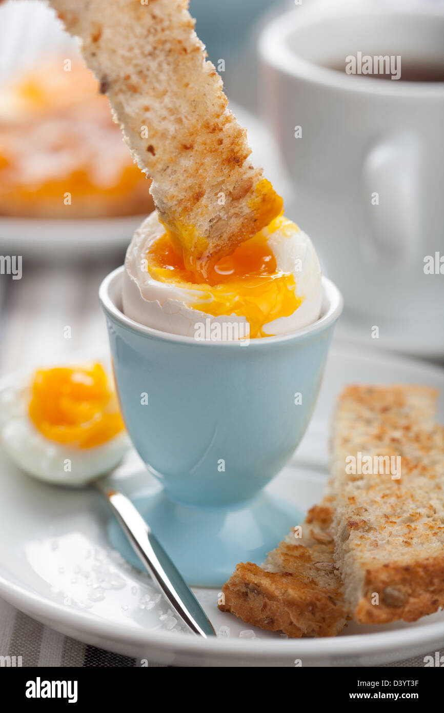 boiled egg for breakfast Stock Photo