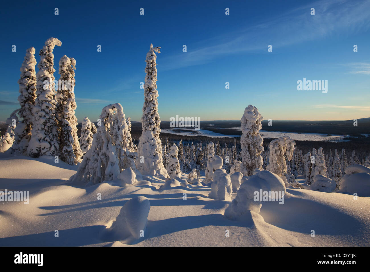Landscape in Lapland, Yllas, Finland. Stock Photo