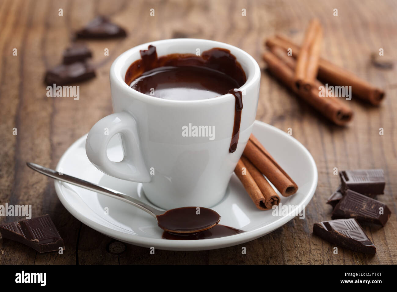 hot chocolate with cinnamon Stock Photo