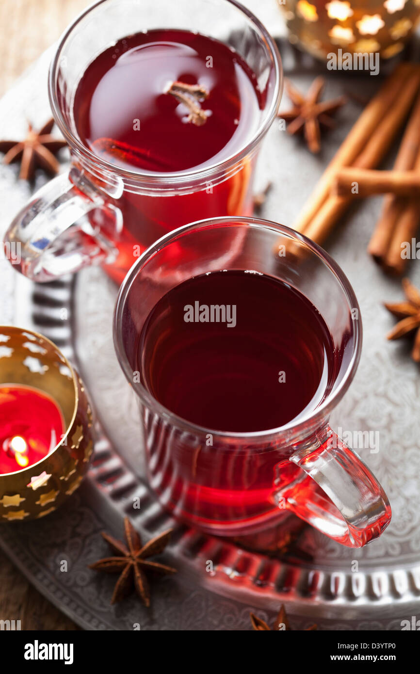glass of mulled wine Stock Photo