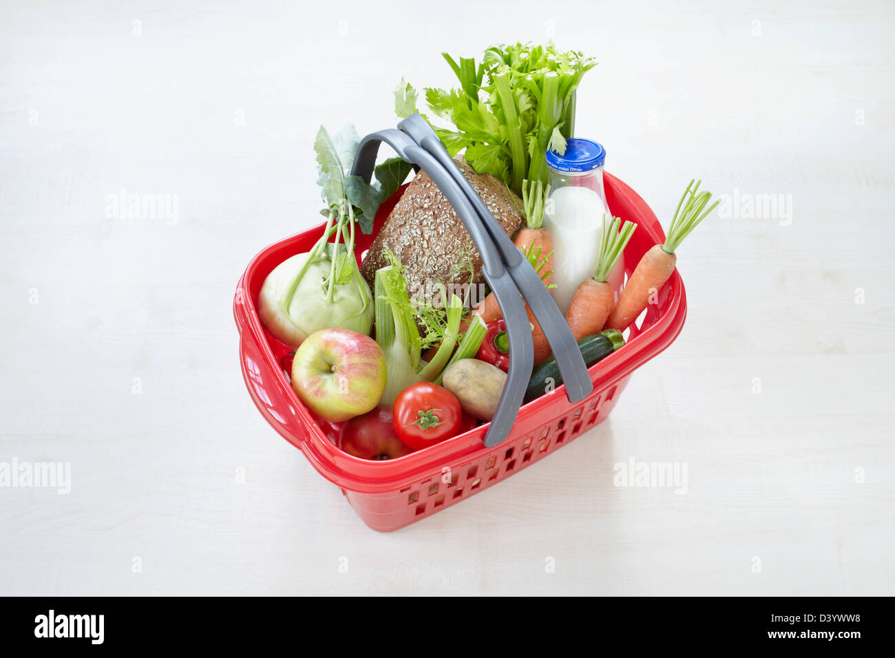 Grocery Basket Full of Food Stock Photo Alamy