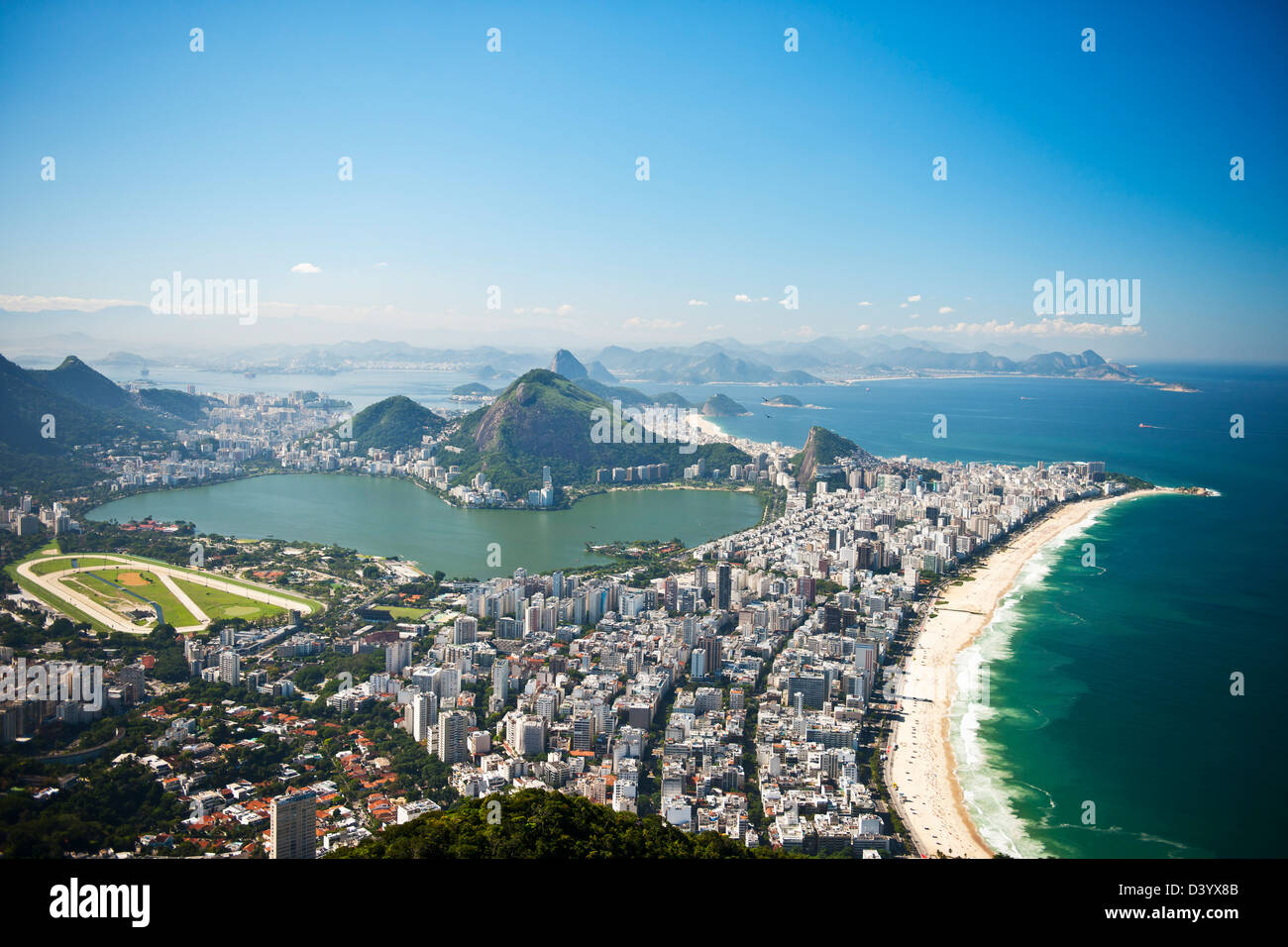 Aerial View of Ipanema Beach, Rio de Janeiro, Brazil Stock Photo
