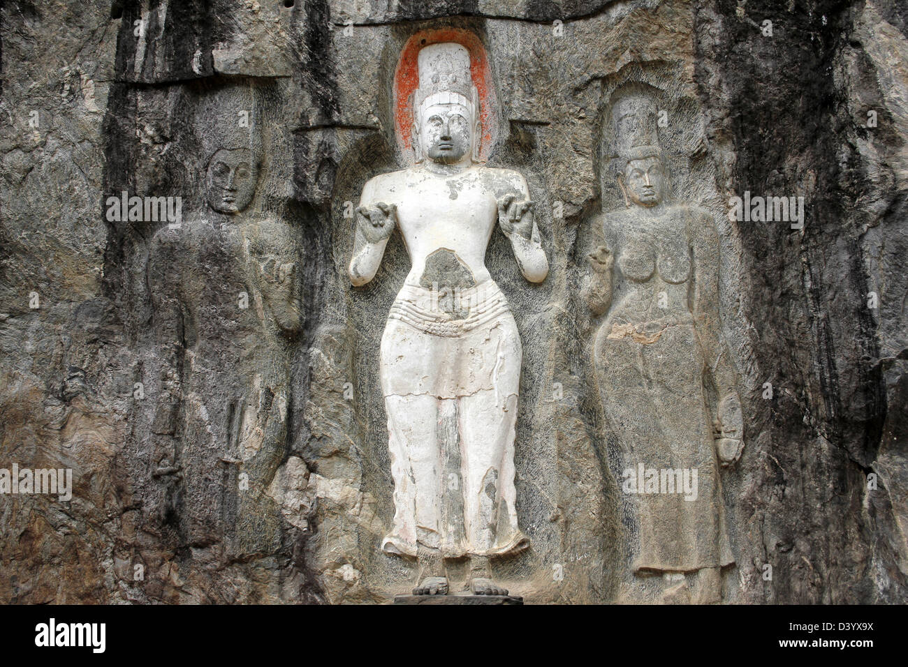 Rock Figures At Buduruwagala, Sri Lanka Stock Photo