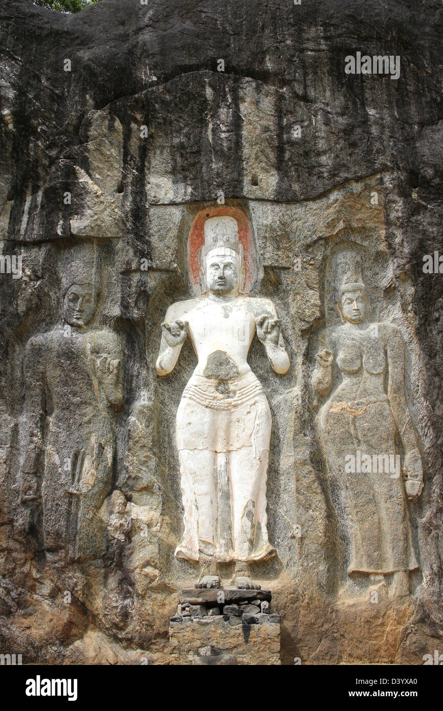 Rock Figures At Buduruwagala, Sri Lanka Stock Photo