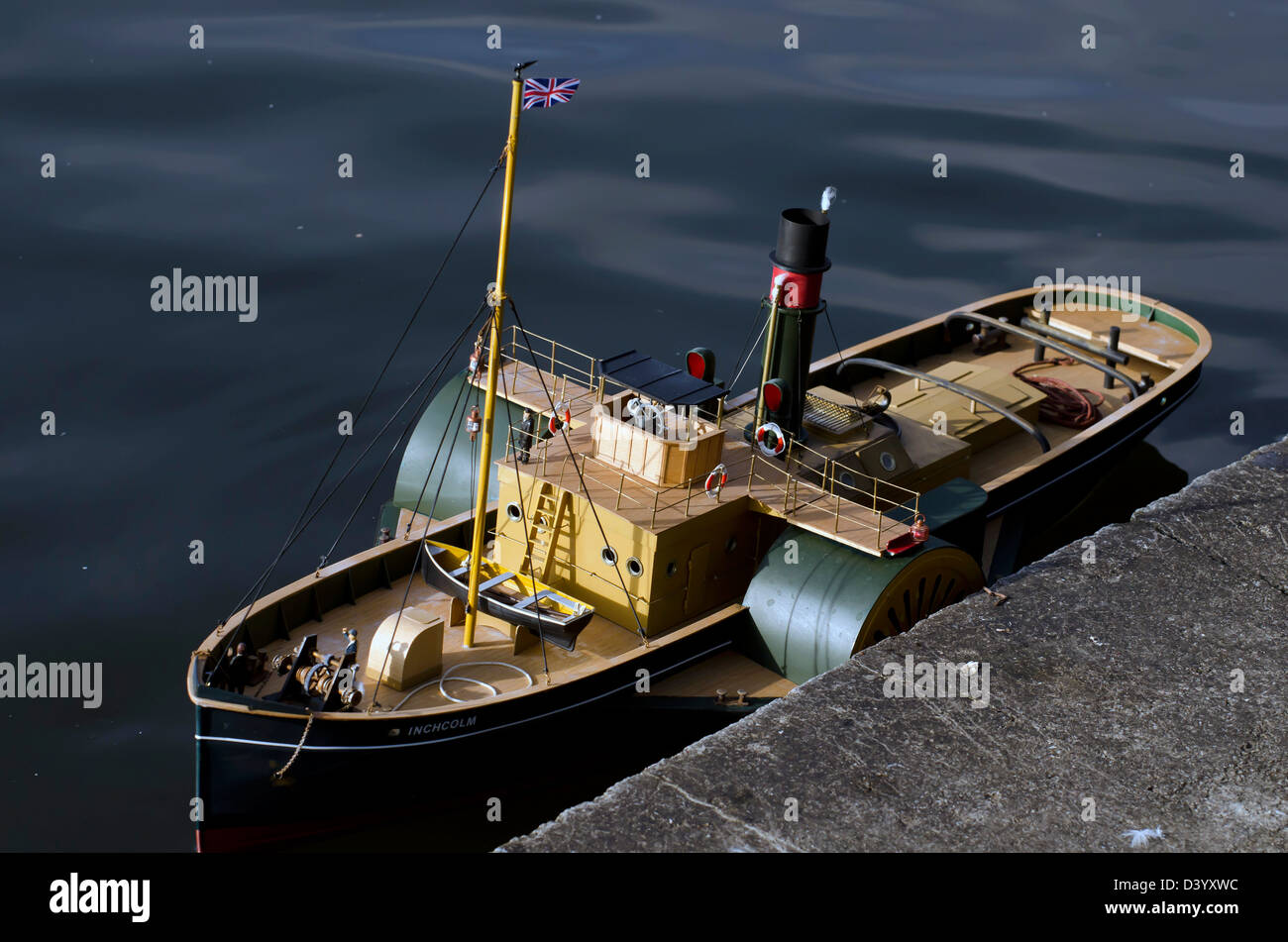 Radiocontrolled paddle steamer on the boating pond in Inverleith Park