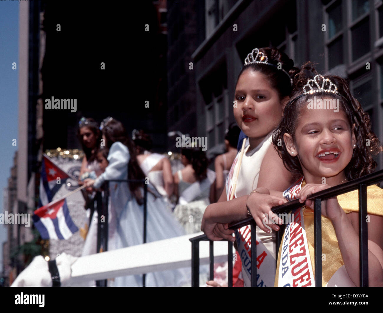 Cuban-American beauty queens celebrate their heritage during the 18th Annual Cuban Day Parade in New York Stock Photo