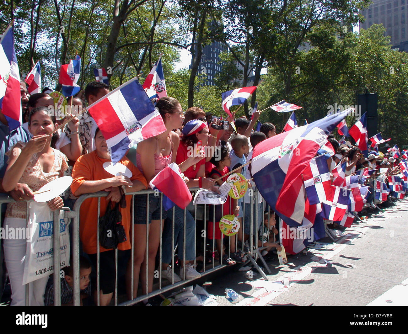 Spectators at the 17th Annual Bronx Dominican Independence Day Parade in New York Stock Photo