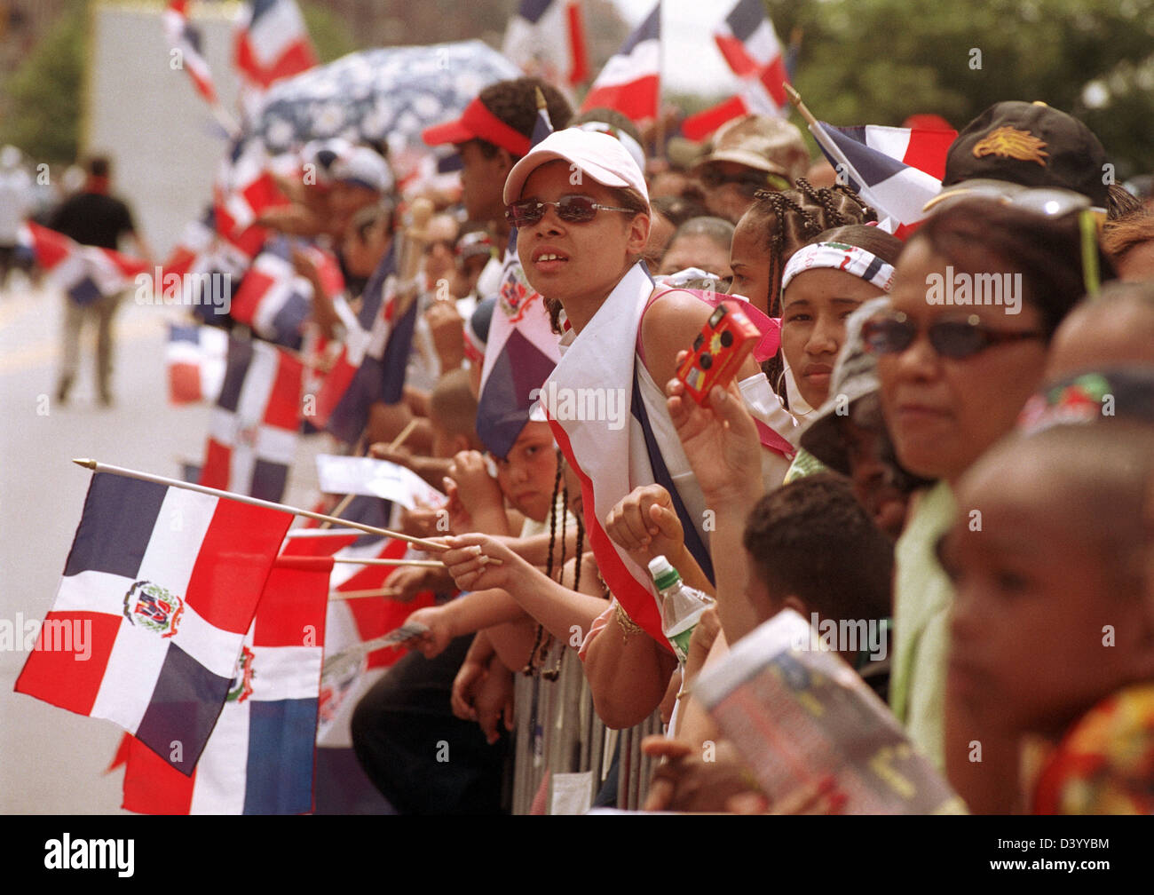 Spectators at the 17th Annual Bronx Dominican Independence Day Parade in New York Stock Photo