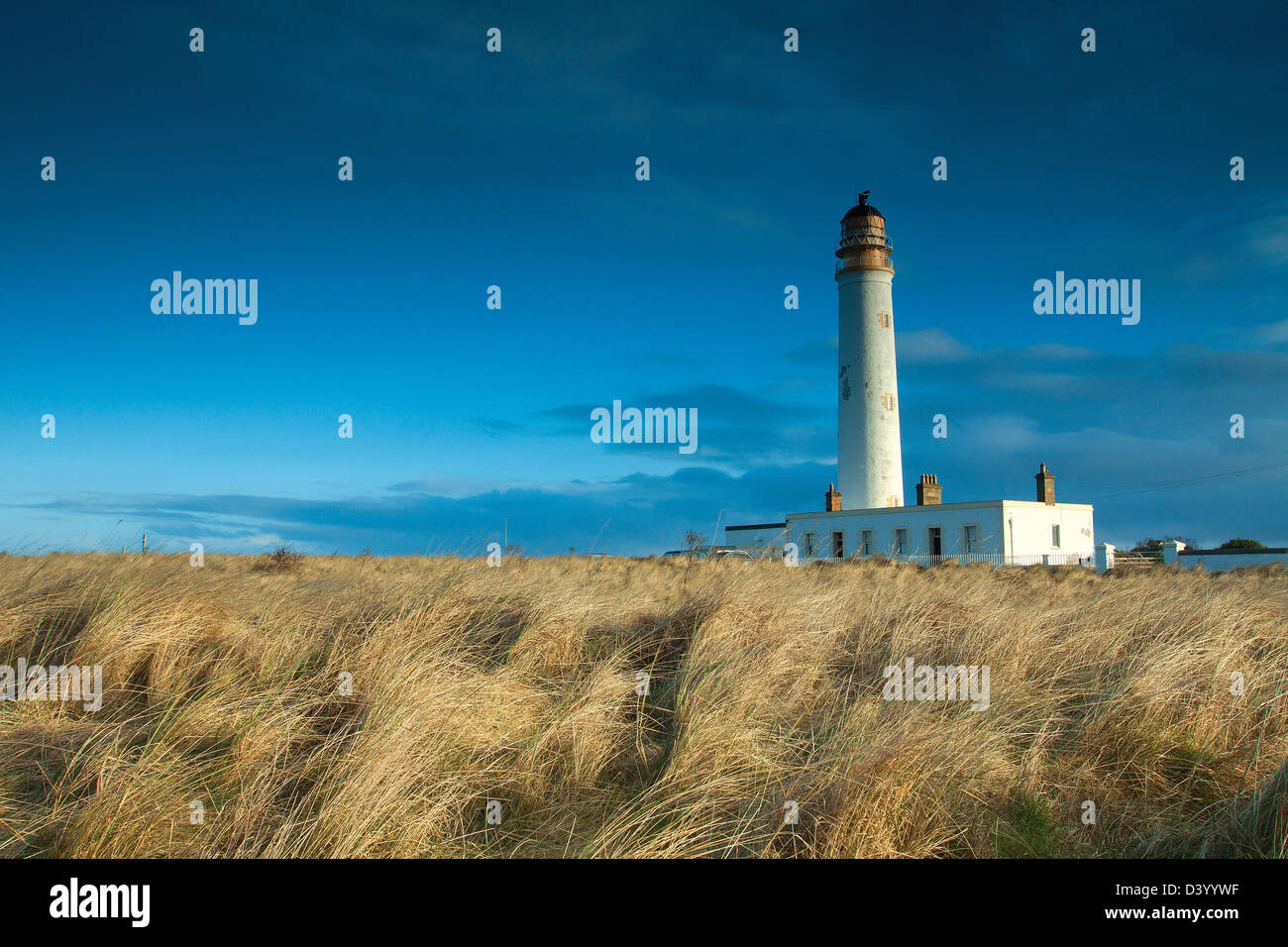 Barns Ness Lighthouse on the John Muir Way near Dunbar, East Lothian Stock Photo