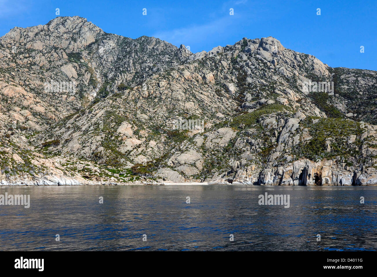 Italy Montecristo Island Cala Santa Maria Tuscan Archipelago National Park Stock Photo