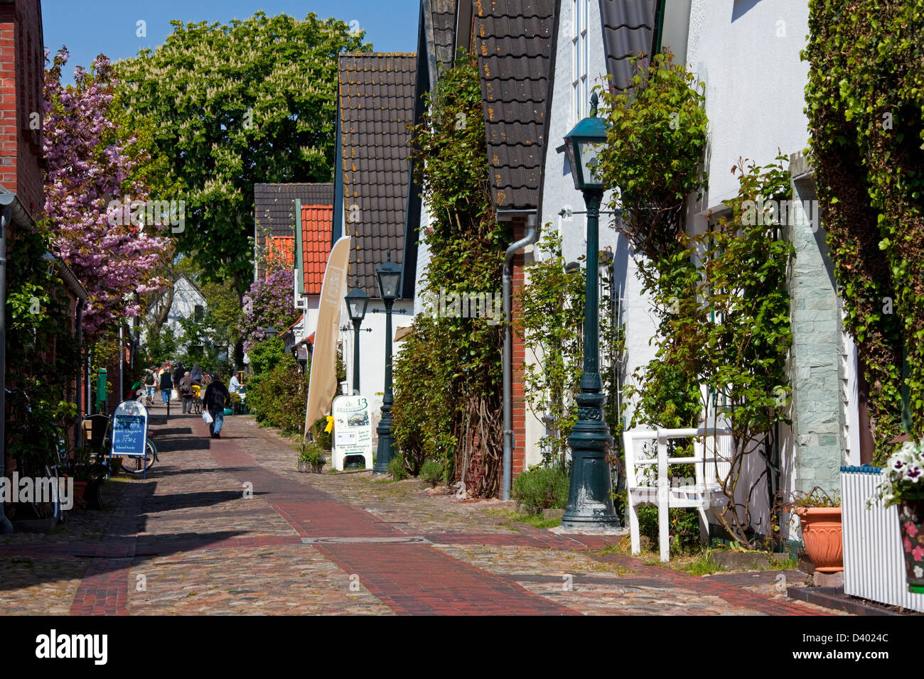 Seitenstrasse at Wyk auf Föhr, Schleswig-Holstein, Germany Stock Photo