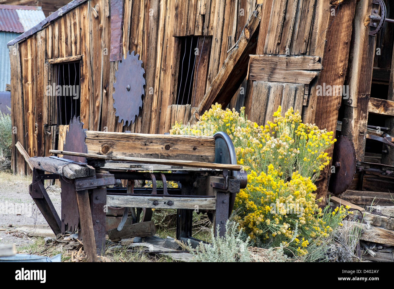 Old sawmill in Bodie State Historical Park Stock Photo