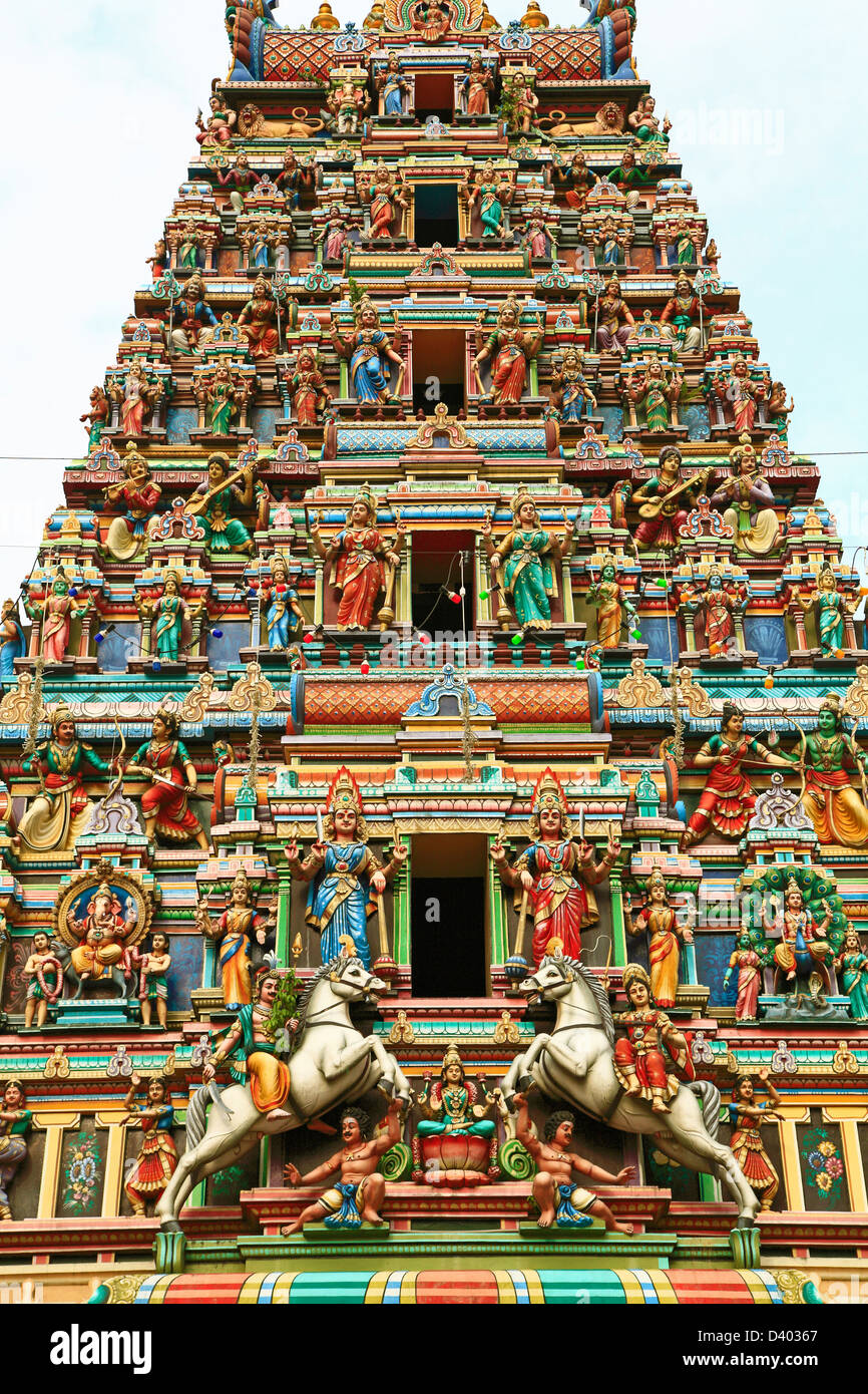Malaysia, Kuala Lumpur, Chinatown, Sri Mahamariamman, Hindu temple, Stock Photo