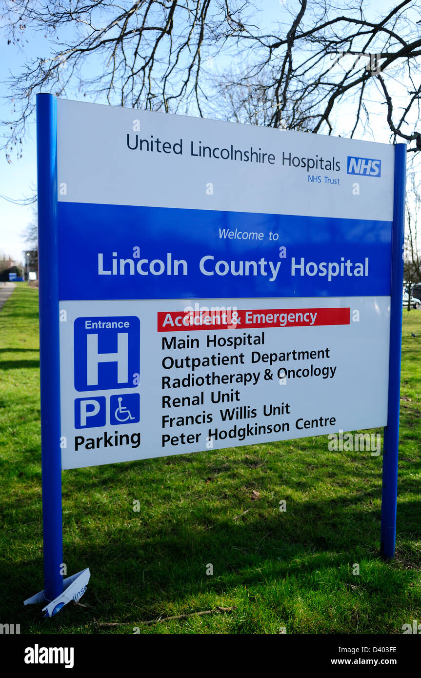 United Lincolnshire Hospitals.NHS. Lincoln County Hospital Stock Photo