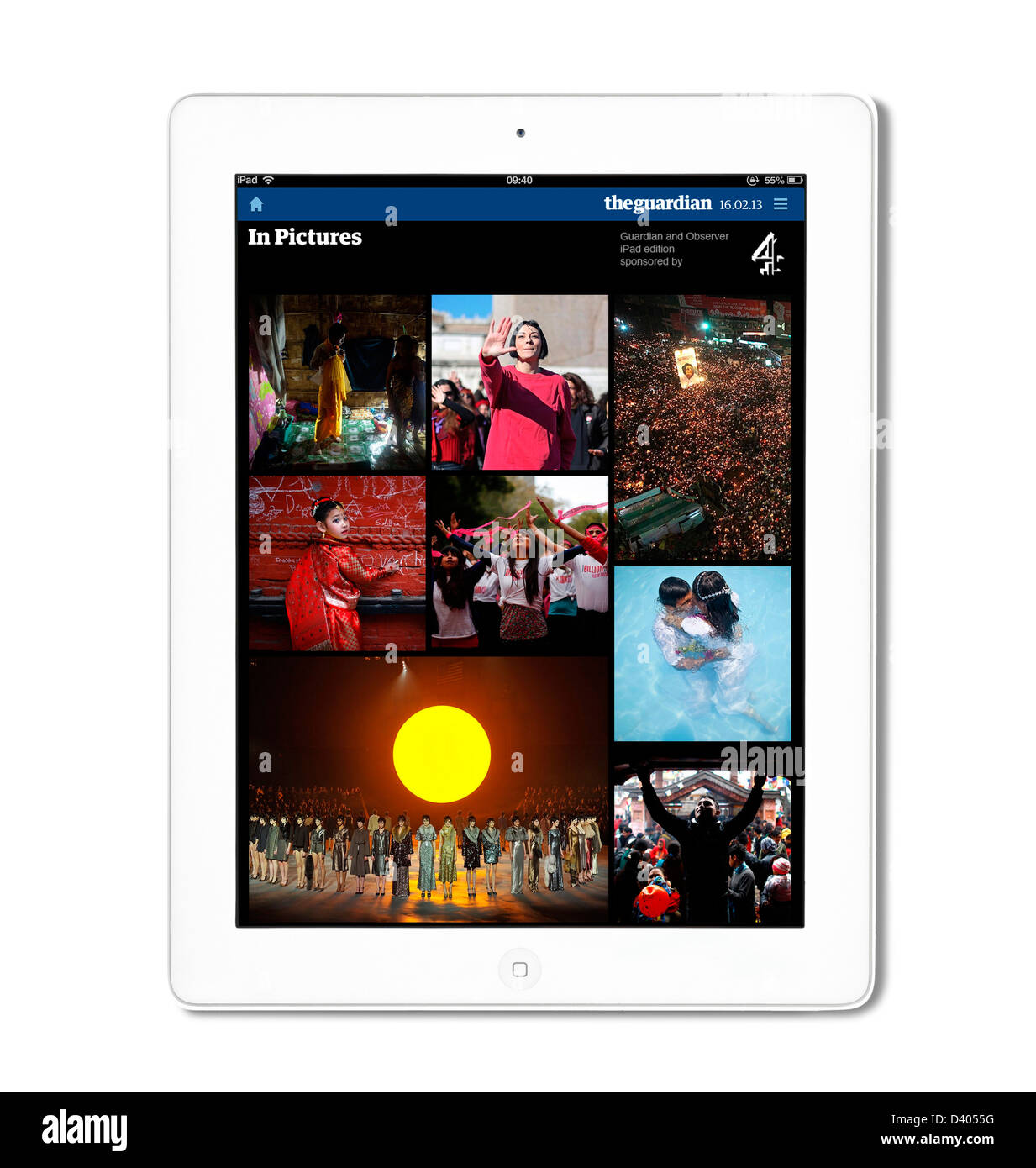 The 'In Pictures' page of the Guardian newspaper app on a 4th Generation iPad, UK Stock Photo