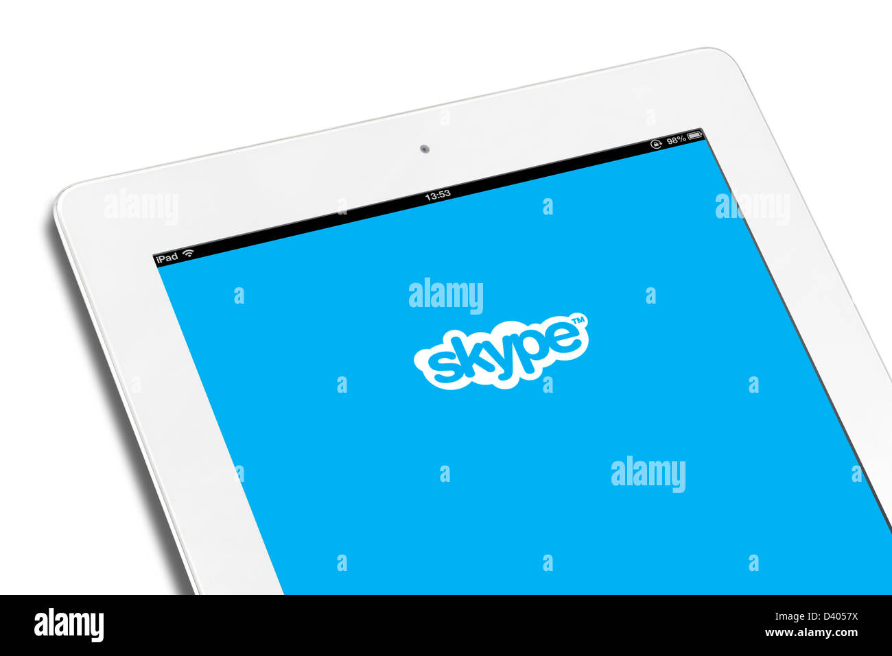 The VOIP Skype app on a 4th generation iPad Stock Photo