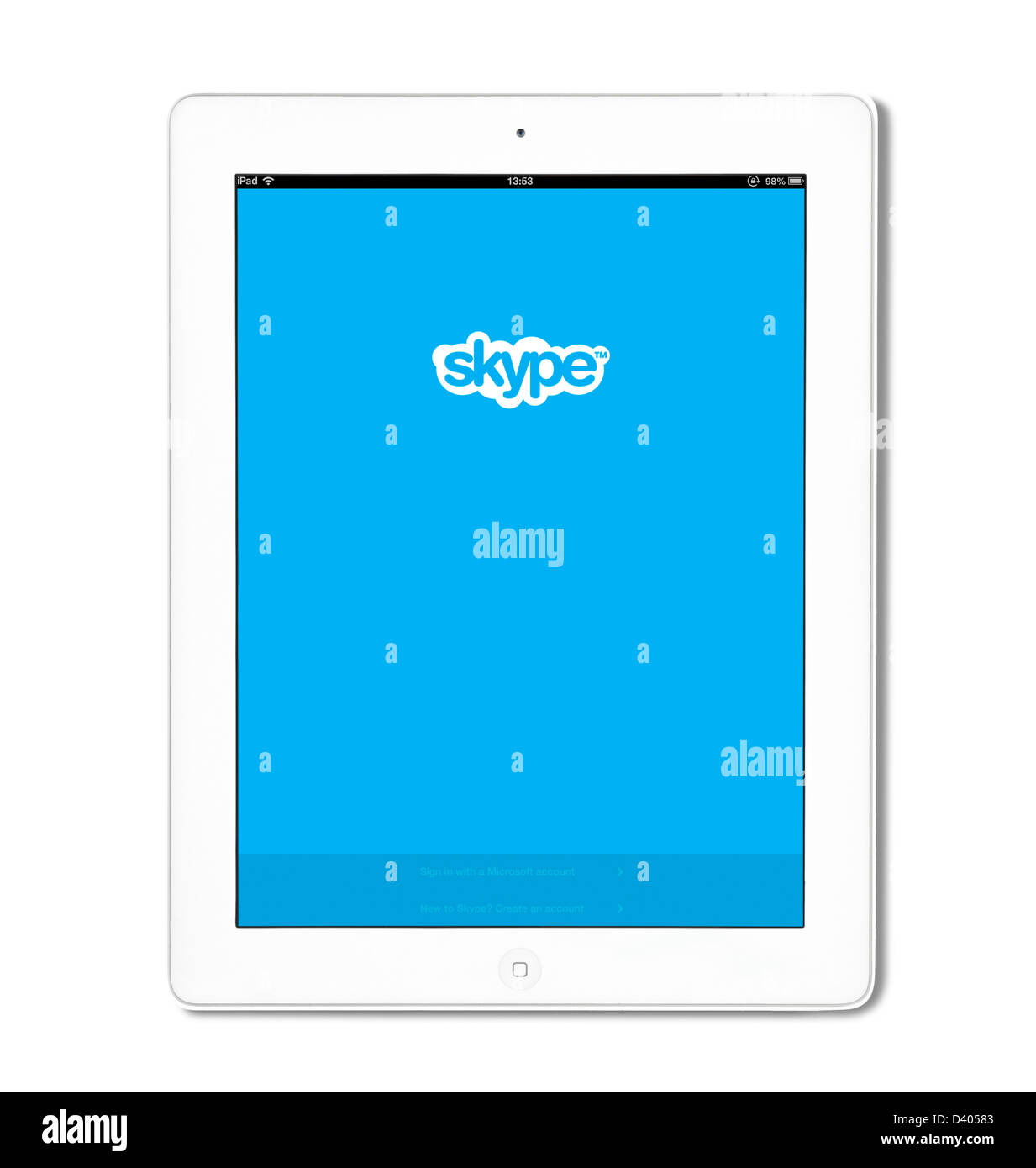 The VOIP Skype app on a 4th generation iPad Stock Photo