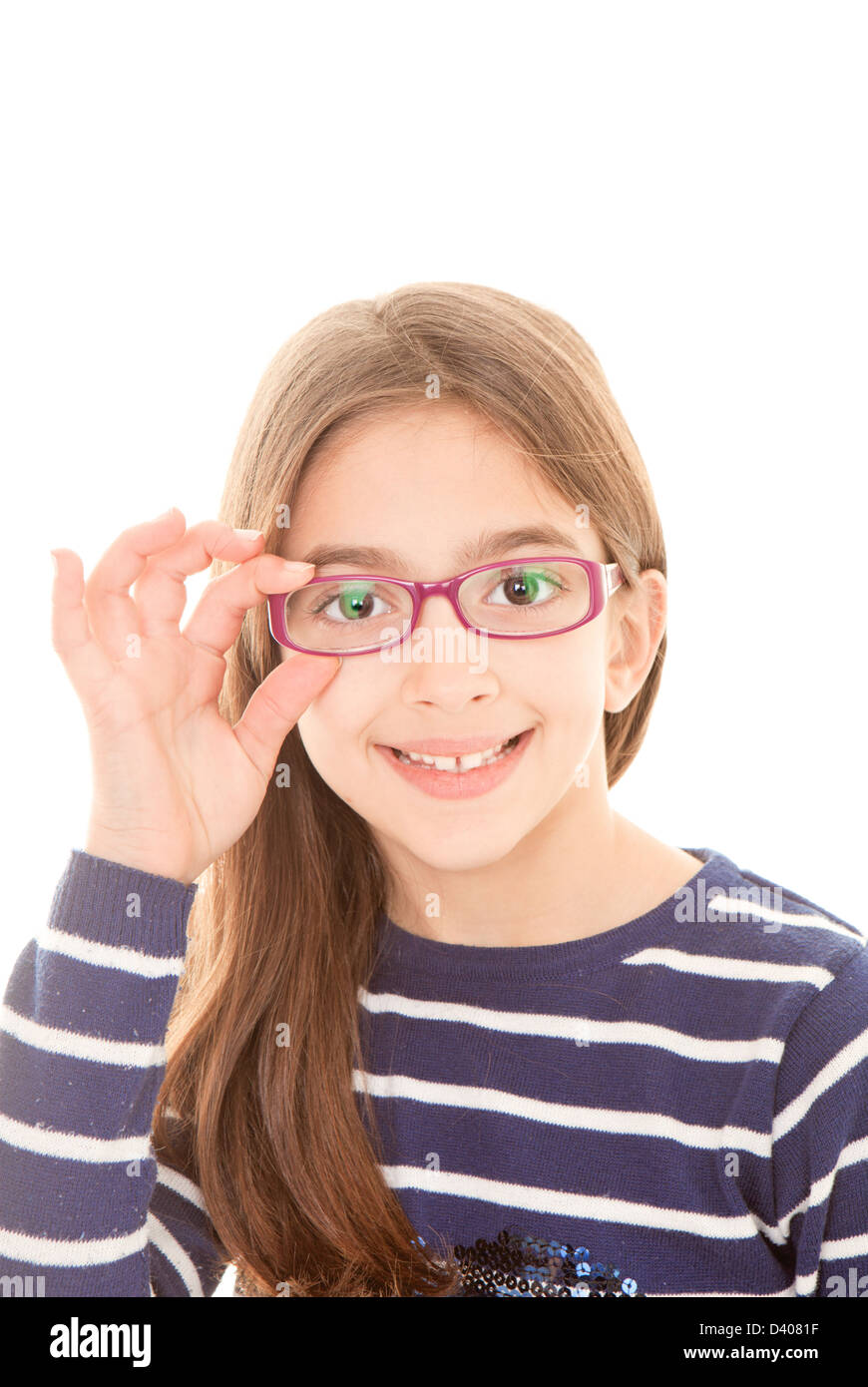 happy smiling child or kid wearing eye glasses Stock Photo Alamy
