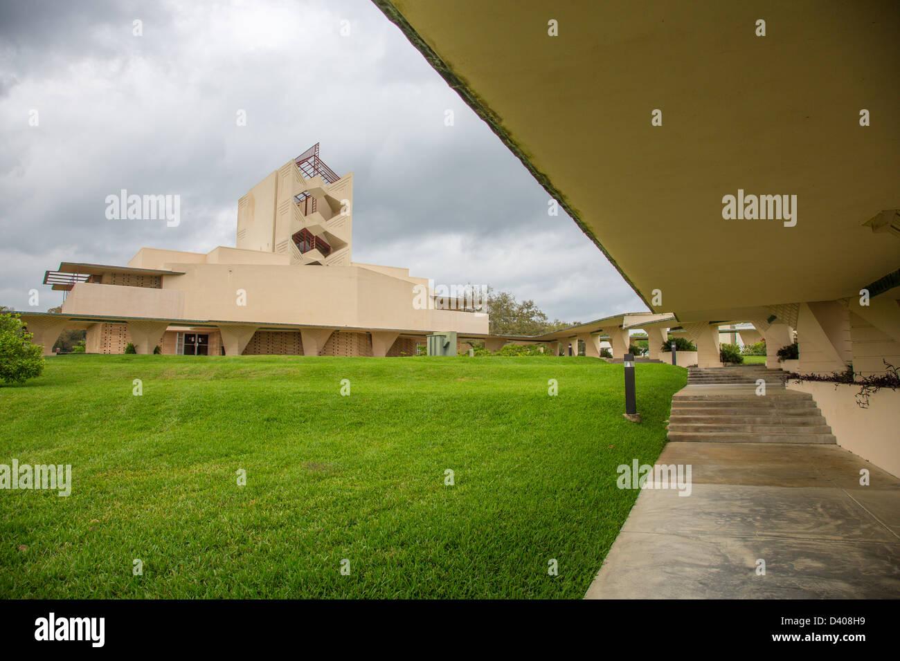 Annie Pfeiffer Chapel on the Frank Lloyd Wright designed Child of the Sun Florida Southern College campus in Lakeland FL Stock Photo