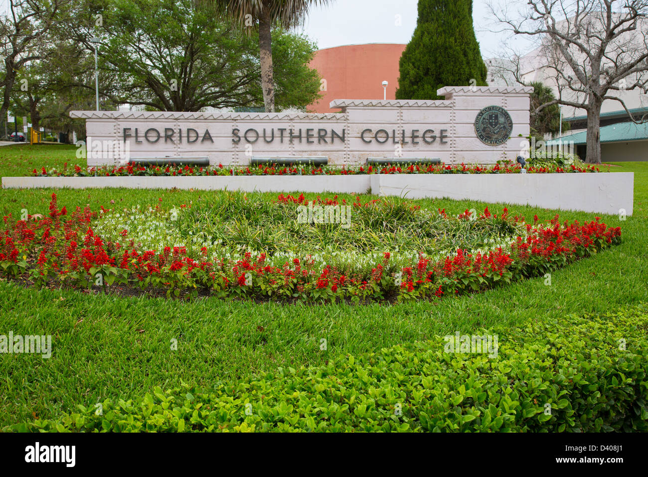 Sign at Frank Lloyd Wright designed Child of the Sun Florida Southern