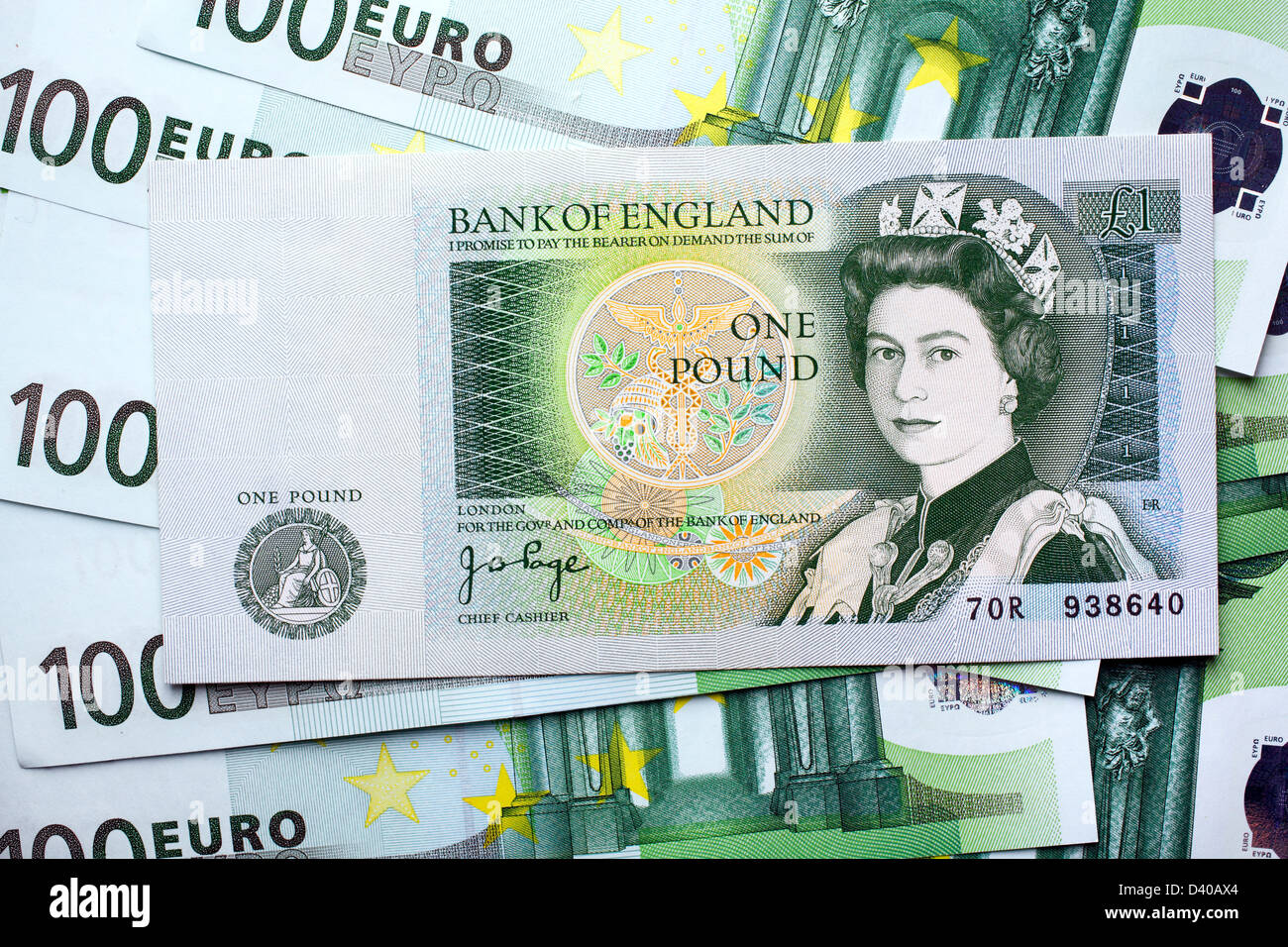 1 Pound Banknote With Portrait Of Queen Elizabeth II 1978 And Modern 