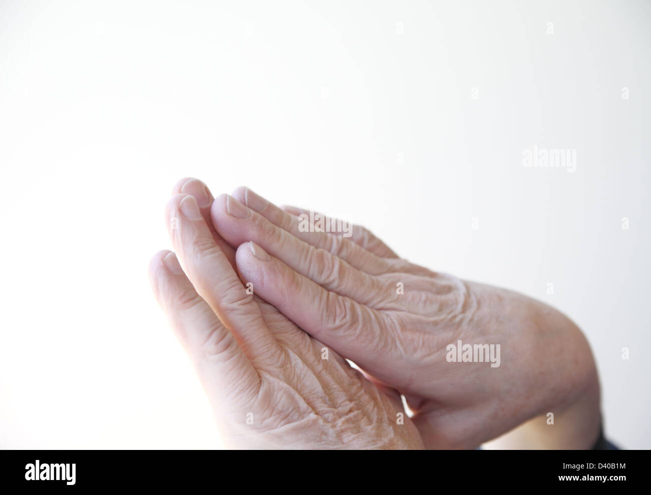 a 70-year old man's hands Stock Photo