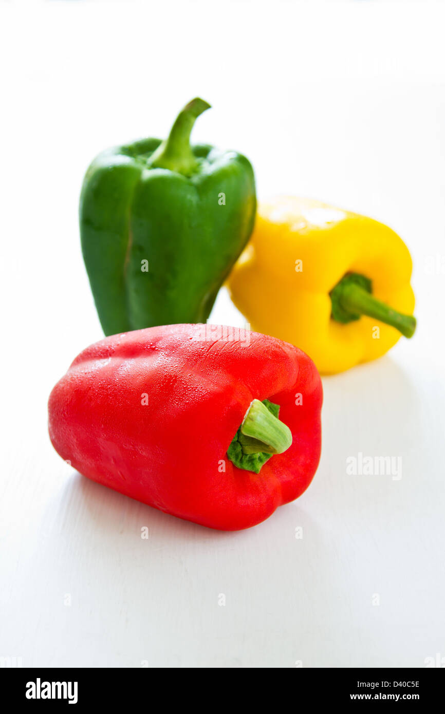 Fresh Bell pepper also known as Sweet pepper or Capisum Stock Photo