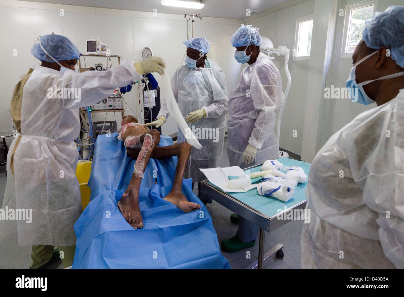 burn unit in Drouillard Hospital MSF PortauPrince Haiti Stock Photo