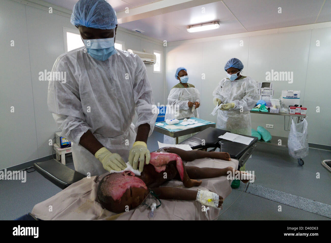 burn unit in Drouillard Hospital MSF PortauPrince Haiti Stock Photo